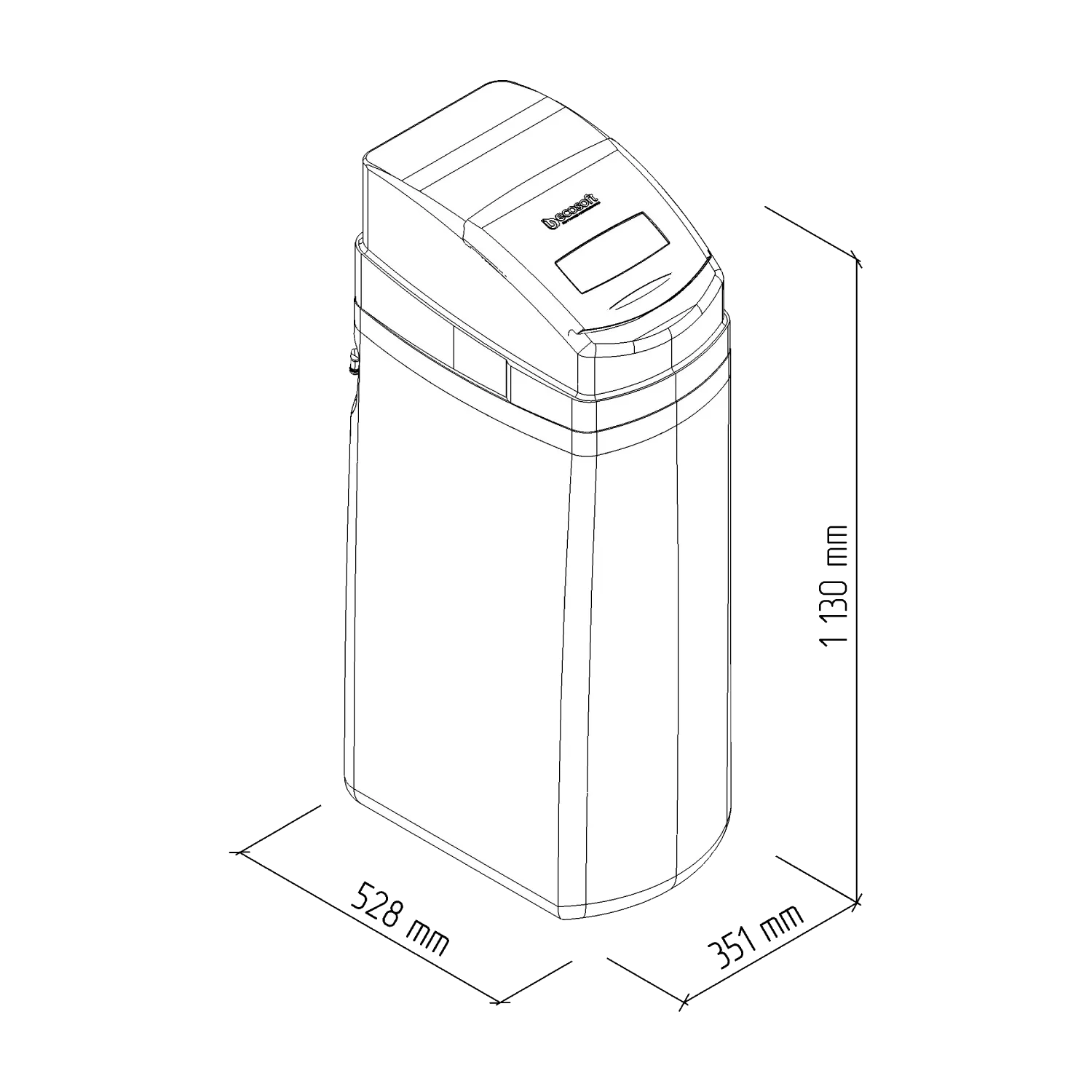 Mått på Titanium 180 avhärdningsfilter 