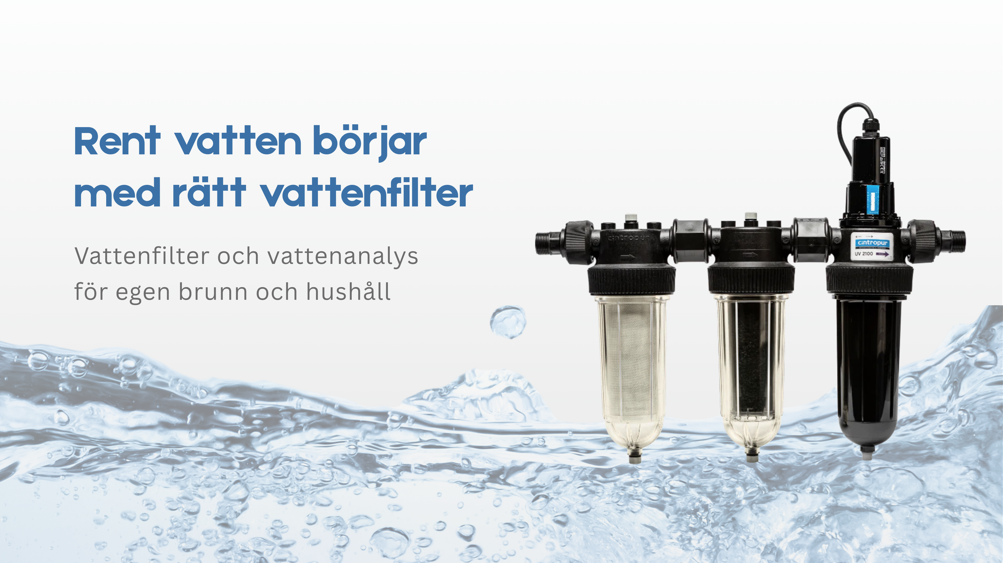 Brunnfilter Banner Vattenfilter Partikelfilter Uv-filter Kombifilter för egen brunn och hushåll