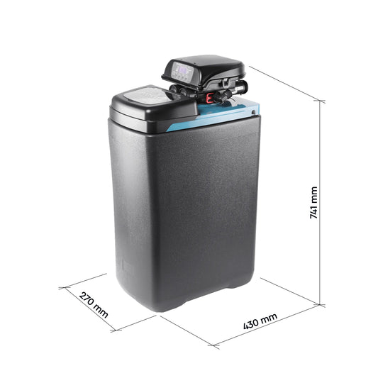 Mått på vattenfilter Ecosoft core 250 avhärdningsfilter egen brunn