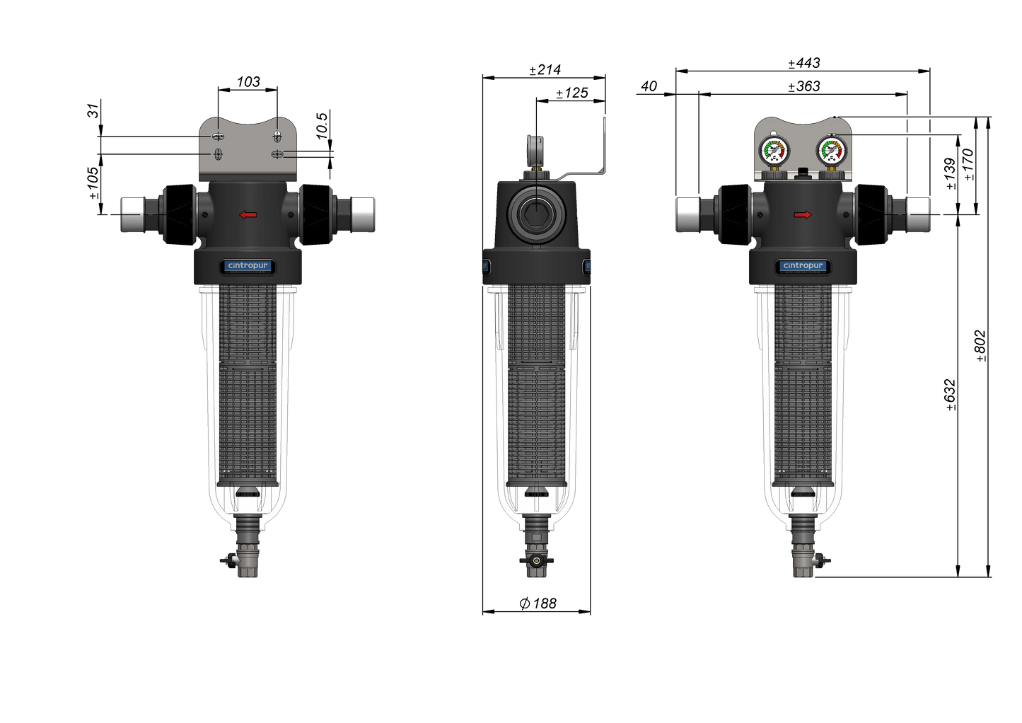 Cintropur Partikelfilter Egen Brunn Mått