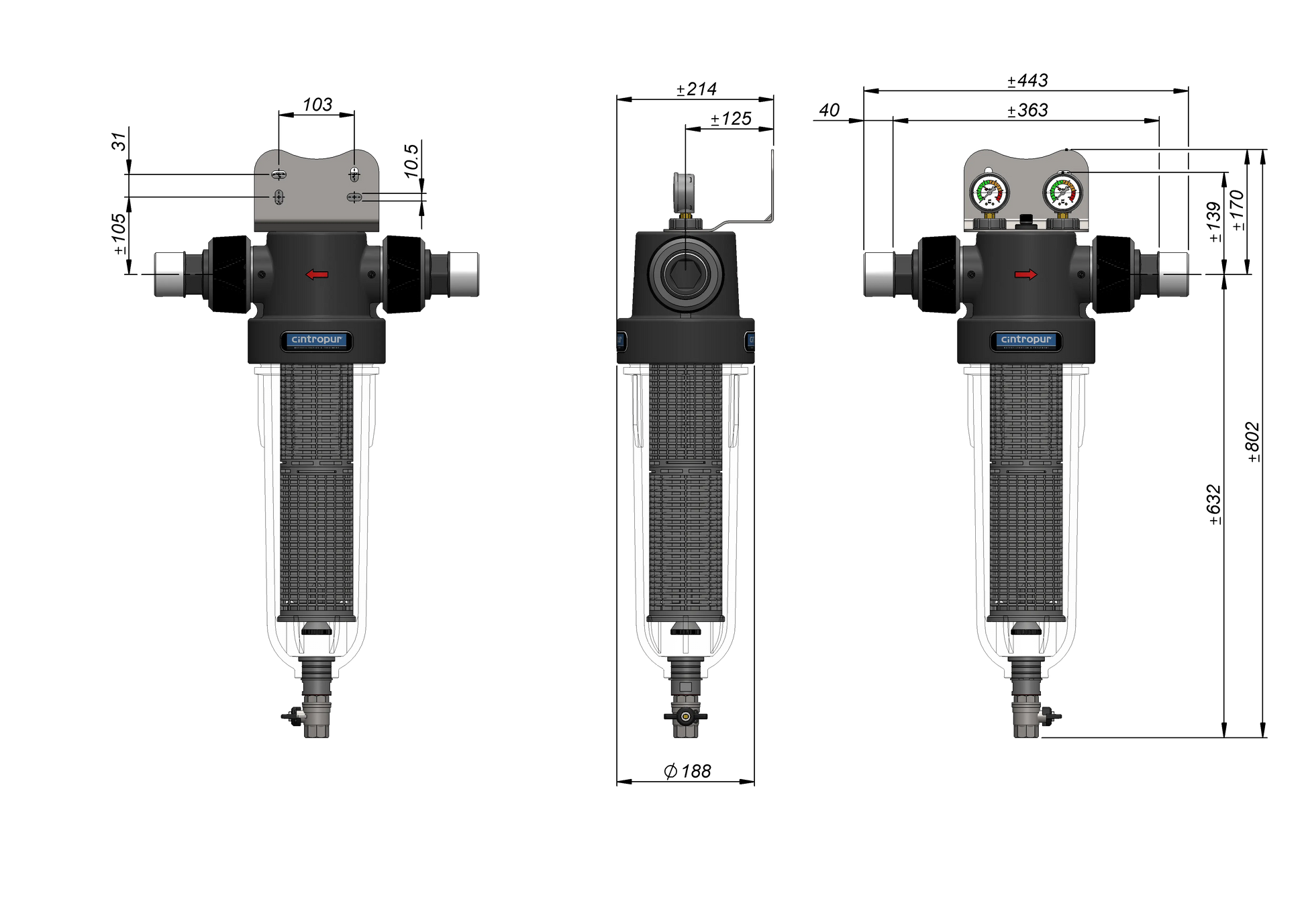 Cintropur Partikelfilter Egen Brunn Mått