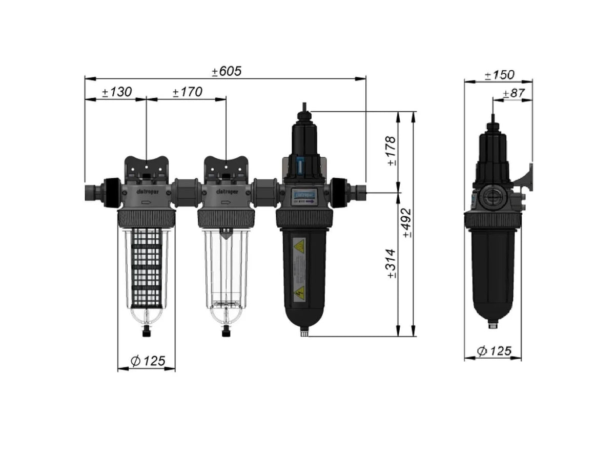 Vattenfilter NW25 Trio UV 25W (Partikel+Kol+UV)