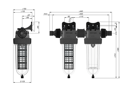 Insidan av vattenfilter nw25 duo