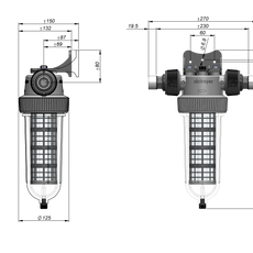 Insidan av partikelfilter för egen brunn
